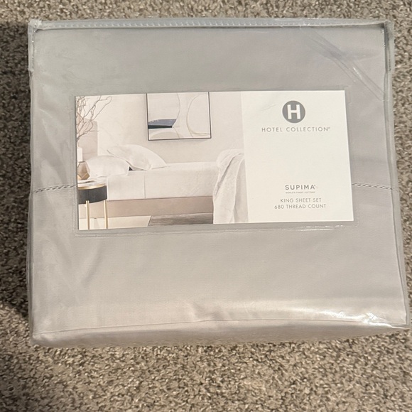 Hotel Collection Supima King Sheet Set - Light Gray - Picture 1 of 3